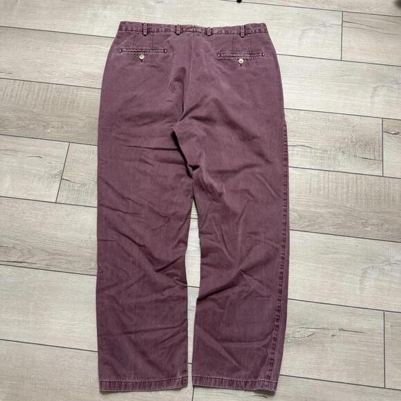 Peter Millar Soft Cotton Chino Pants Burgundy 36x28 Relaxed Fit Office Casual - Picture 2 of 8